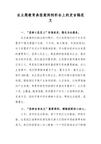 在主题教育典型案例剖析会上的发言稿范文