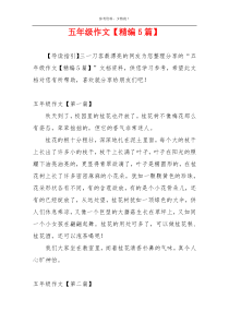 五年级作文【精编5篇】