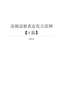 巡视巡察表态发言范例【4篇】