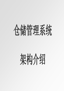仓储管理系统架构介绍（PPT44页)