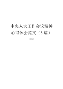 中央人大工作会议精神心得体会范文（5篇）