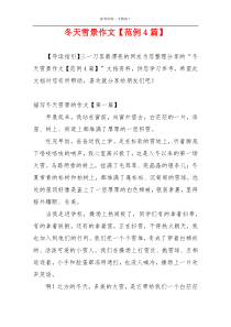冬天雪景作文【范例4篇】