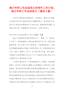 统计年终工作总结范文和明年工作计划_统计年终工作总结范文（通用8篇）