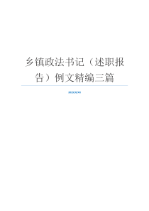 乡镇政法书记（述职报告）例文精编三篇