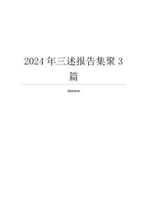 2024年三述报告集聚3篇