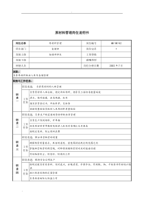 建材行业-仓储部-原材料管理岗位说明书