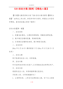 520活动方案(案例)【精选4篇】