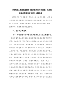 2024班子成员主题教育专题（新对照六个方面）民主生活会对照检查发言材料3篇合集