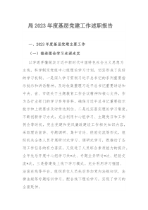 局2023年度基层党建工作述职报告