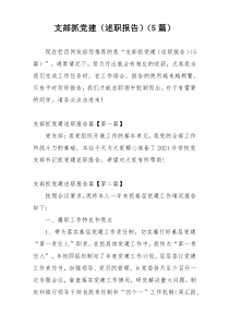 支部抓党建（述职报告）（5篇）