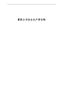 XXXX年曹跃公司安全生产责任制