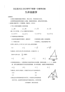 沈丘县2022---2023学年度中考一模数学试卷
