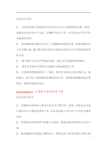 企业主要人员及主要职能部门安全生产责任制度