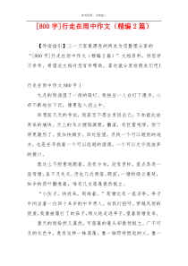 [800字]行走在雨中作文（精编2篇）