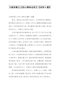 力戒官僚主义的心得体会范文【实用4篇】