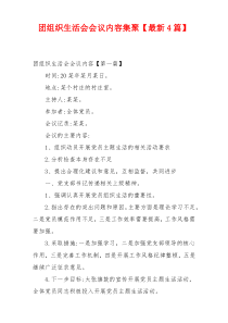 团组织生活会会议内容集聚【最新4篇】