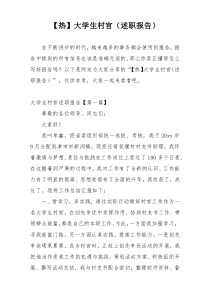 【热】大学生村官（述职报告）