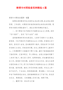 禁酒令对照检查范例精选4篇