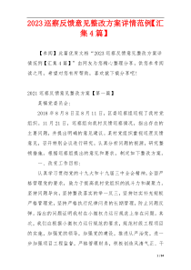 2023巡察反馈意见整改方案详情范例【汇集4篇】