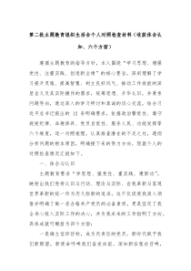 第二批主题教育组织生活会个人对照检查材料收获体会认知六个方面