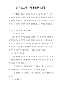 实习生工作计划【推荐4篇】