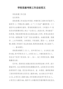 学校党建考核工作总结范文