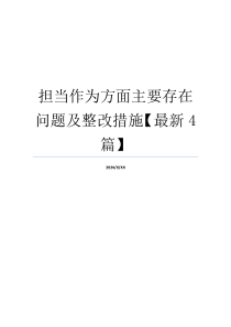 担当作为方面主要存在问题及整改措施【最新4篇】