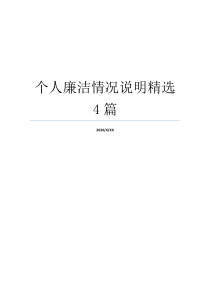 个人廉洁情况说明精选4篇