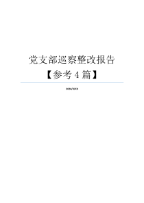 党支部巡察整改报告【参考4篇】
