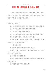 2023年中班教案【热选4篇】