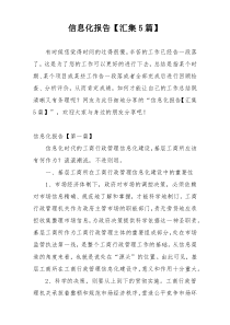信息化报告【汇集5篇】