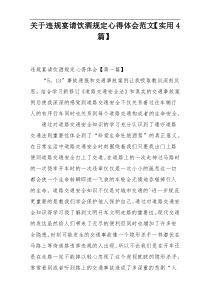 关于违规宴请饮酒规定心得体会范文【实用4篇】