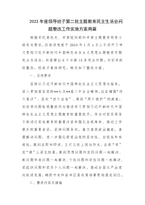 2023年度领导班子第二批主题教育民主生活会问题整改工作实施方案两篇