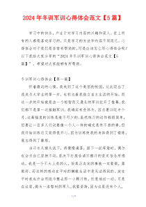 2024年冬训军训心得体会范文【5篇】