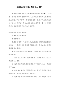 奖励申请报告【精选4篇】