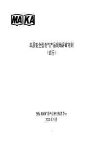 本质安全型电气产品现场评审准则（试行）
