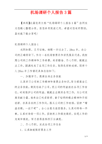 机场调研个人报告3篇