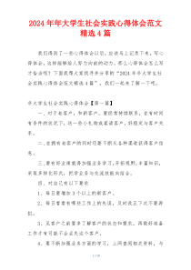 2024年年大学生社会实践心得体会范文精选4篇