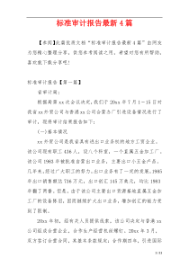 标准审计报告最新4篇