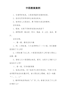 中班教案案例