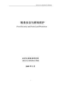 天则经济研究所：粮食安全与耕地保护-第一章
