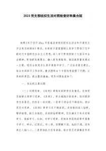 2023党支部组织生活对照检查材料集合版