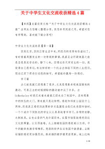 关于中学生文化交流收获精选4篇