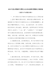 2023年度主题教育专题民主生活会查摆问题整改方案措施会后6个方面28条