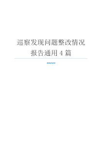 巡察发现问题整改情况报告通用4篇