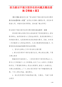 担当意识不强方面存在的问题及整改措施【精编4篇】