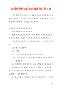 加强政府网站信息自查报告汇聚5篇