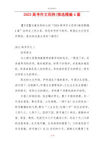 2023高考作文范例(推选精编4篇