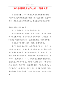 [500字]我的烦恼作文初一精编5篇