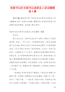党委书记在支部书记述职会上讲话稿精选4篇